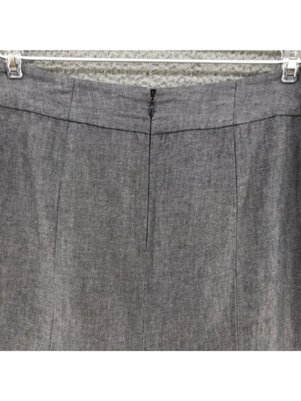 Banana Republic Skirt Womens 4 Gray Linen Cotton Blend Pencil Coin Pocket Career